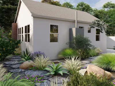 3D Exterior Scene 3D model design garden and landscape 3D model 33
