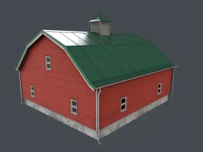 Modern Barn Low-poly 3D model