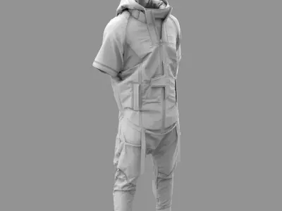 Cyberpunk Costume - Marvelous Designer  3D model