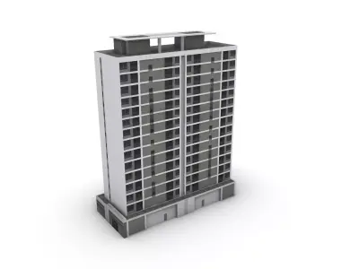 modern residential Low-poly 3D model