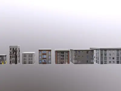 7 Apartment with textures Low-poly 3D model