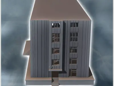 Soviet Russian administrative building on platform with central  3D print model