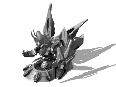 Future World - Mechanical and Mechanical Statue 03 3D model