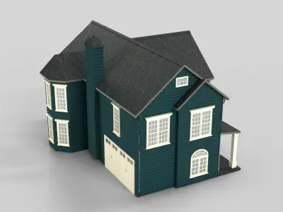 British House Design 19T3 Low-poly 3D model