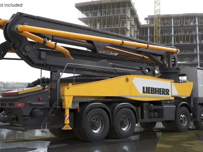  Mercedes Liebherr Concrete Pump Truck Yellow 