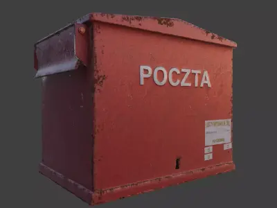 Old polish mailbox Low-poly 3D model