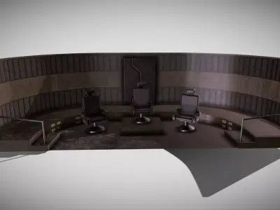 Empty Command Bridge Scene Low-poly 3D model