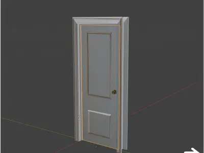The interior door has become deformed Low-poly 3D model