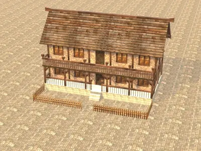 Medieval house fourteen 11 Low-poly 3D model