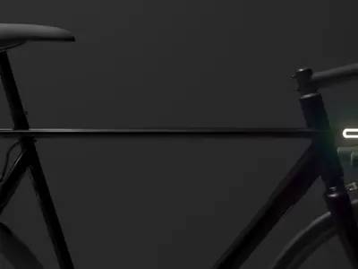 bicycle with light on handlebars 3D model