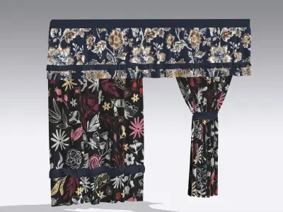 Curtain Low-poly 3D model