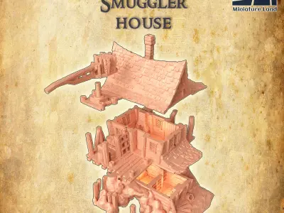 Seaside Smuggler House Tabletop Terrain 28 MM 3D print model