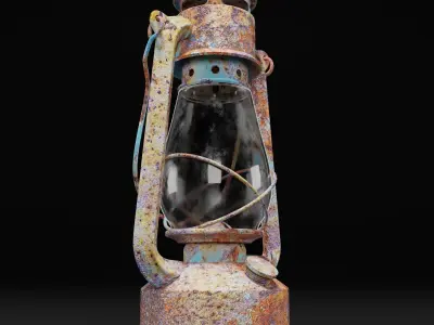 Old Oil Lamp 3D model