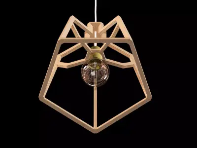 Skeleton pendant light with metal frame 3D model