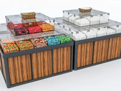 Supermarket  Grocery  stands  Shelves  Racks  Showcase   3D model