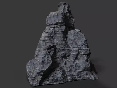 Cliff rock formation Low-poly 3D model