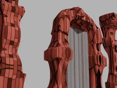 asset door gaming Free low-poly 3D model