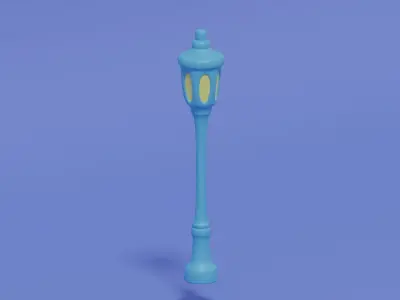 Cartoon Cute Street Light Low-poly 3D model