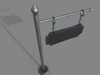 Metal Signboard Low-poly 3D model
