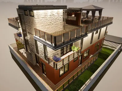 Mansion Interior And Exterior 3D model