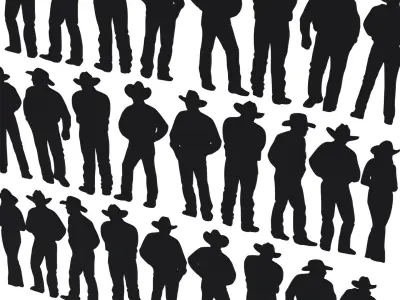 Cowboy Silhouette Low-poly Low-poly 3D model