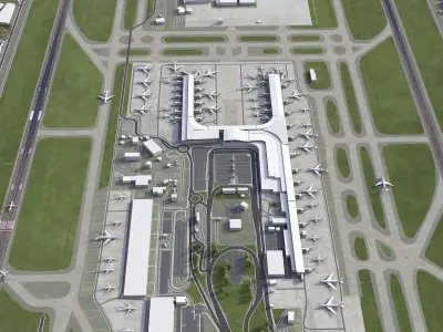 Bogota -  El Dorado Airport - BOG Low-poly 3D model