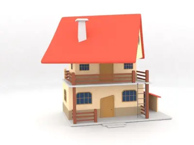 Cartoon House 2 Free 3D model