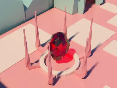 Island castle Free 3D model