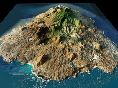 Ascension Island 3d Model Terrain 3D model