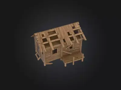 Fishing Hut Low-poly 3D model