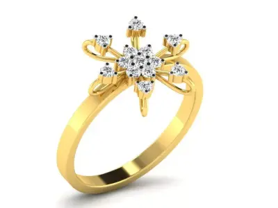 Light Weight Yellow Gold Diamond Ring DR-5839 3D print model