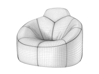 Pumpkin Armchair High Back 3D model
