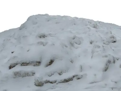 Winter snow mound 3D scan Low-poly 3D model