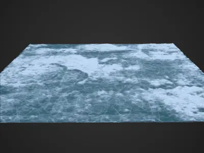 Ice ground material Low-poly 3D model