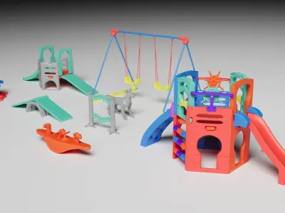 Kids and Pets Playground 3D model