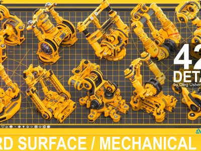 Sci-Fi Hard Surface Mechanical KITBASH 420 DETAILS 3D model