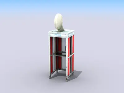 Phone Booth 2 Low-poly 3D model
