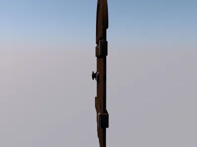 Old Door Low-poly 3D model 3