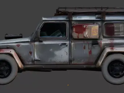 Post-Apocalyptic Survival SUV 3D Model Low-poly 3D model
