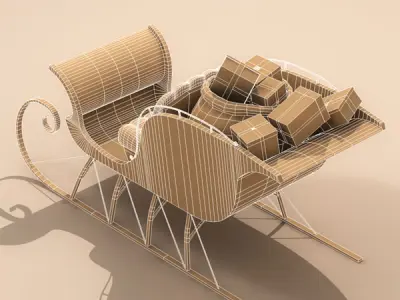 Santa Claus Sleigh 3D model