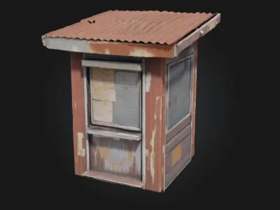 Weathered Ticket Booth  Vintage Charm with a Touch of Decay 3D model