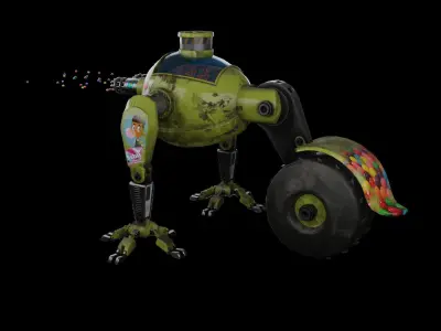 Little Robot gum Low-poly 3D model