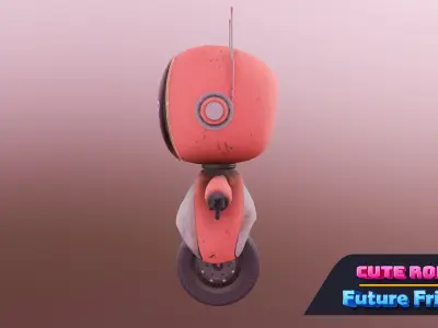 Cute Robot 02 Future Friends Low-poly 3D model