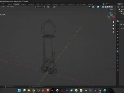Grandfather Clock Free low-poly 3D model