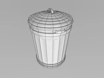 TRASH CAN LOW-POLY 3D MODEL Low-poly 3D model