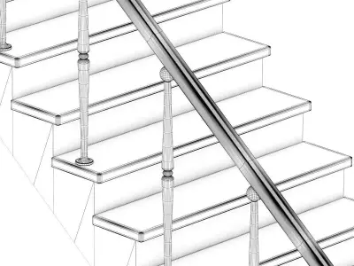 Wooden Stairs 10 3D model