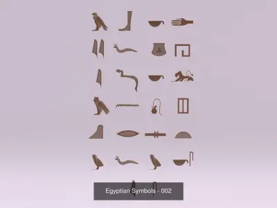 10 Models - Egyptian Symbols - Collection 01 3D Model Pack