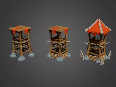 Goblins and Orcs tower Low-poly 3D model