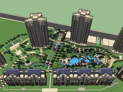 Apartment building downtown 3d model 3D model