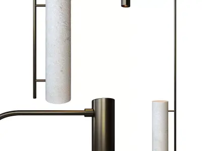 MAESTRO TRAVERTINE FLOOR LAMP 3D model